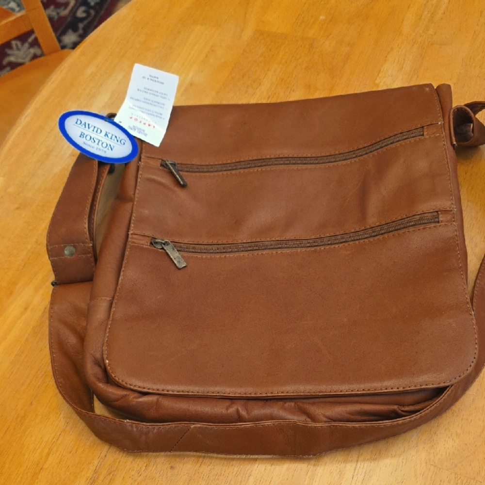 Brown Leather Laptop Compatible Bag